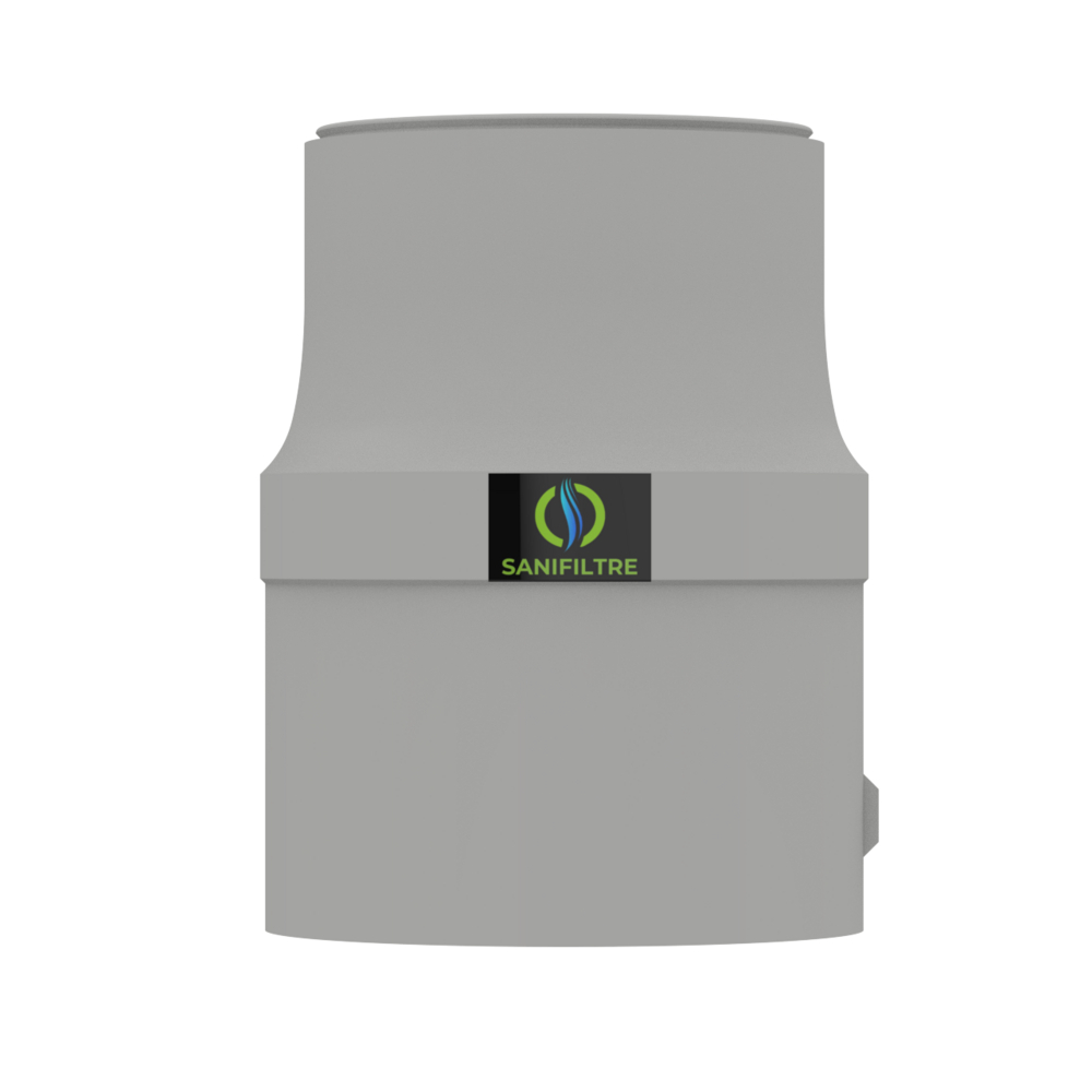 FILTRE ANTI-ODEURS AU CHARBON ACTIF POUR FOSSE SEPTIQUE + MANCHON GRIS