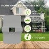 Points forts du Filtre anti-odeurs pour fosse septique, toutes eaux, poste de relevage, cartouche au charbon actif coloris gris