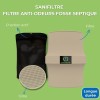 Avantages du Filtre anti-odeurs pour fosse septique, toutes eaux, poste de relevage, cartouche au charbon actif coloris sable