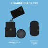 Remplissage du filtre anti-odeurs manchon intégré noir avec le charbon