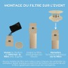 Montage du Filtre anti-odeurs pour fosse septique Sanifiltre avec manchon intégré pour montage en chapeau coloris sable