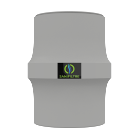 Filtre anti-odeurs pour fosse septique, toutes eaux, poste de relevage, cartouche au charbon actif coloris gris