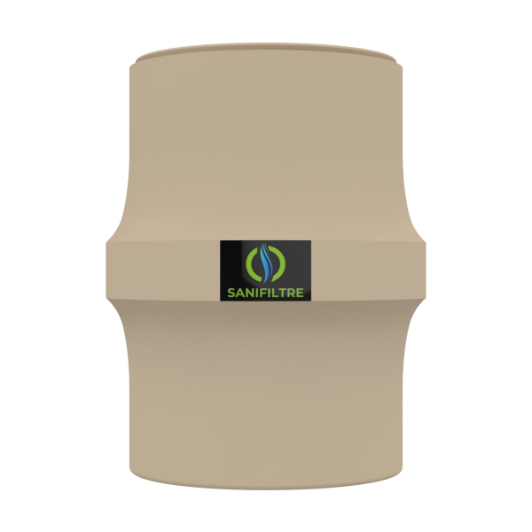 Filtre anti-odeurs pour fosse septique, toutes eaux, poste de relevage, cartouche au charbon actif coloris sable