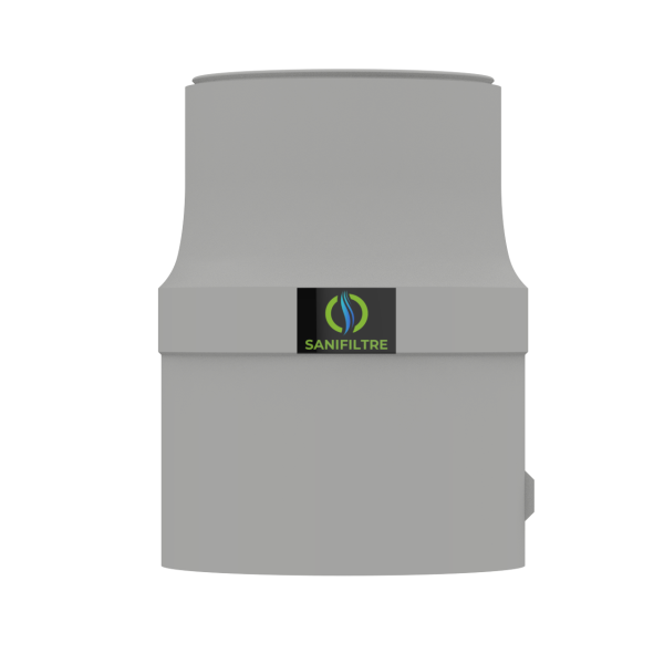 FILTRE ANTI-ODEURS AU CHARBON ACTIF POUR FOSSE SEPTIQUE + MANCHON GRIS