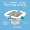 Description de l'EXTRACTEUR SOLAIRE RECHARGEABLE POUR FOSSE SEPTIQUE coloris blanc