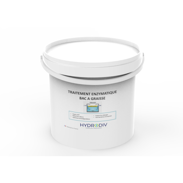 TRAITEMENT BAC À GRAISSE , ASSAINISSEMENT : POUDRE AUX ENZYMES 5 KG face avant