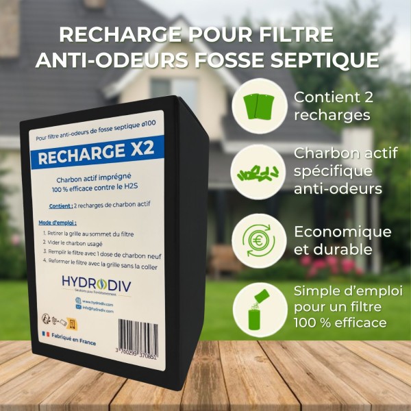 Point forts de la RECHARGE FILTRE ANTI-ODEURS FOSSE SEPTIQUE AU CHARBON ACTIF