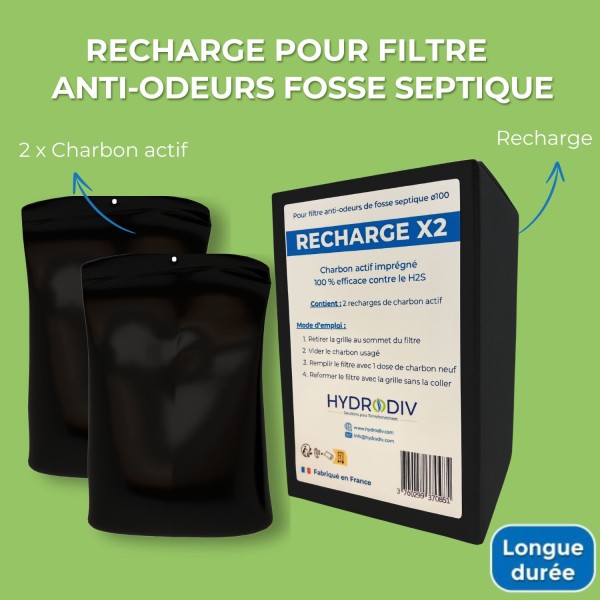 Avantages de la RECHARGE FILTRE ANTI-ODEURS FOSSE SEPTIQUE AU CHARBON ACTIF