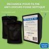 Avantages de la RECHARGE FILTRE ANTI-ODEURS FOSSE SEPTIQUE AU CHARBON ACTIF