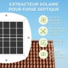 Points forts de l'EXTRACTEUR SOLAIRE RECHARGEABLE POUR FOSSE SEPTIQUE coloris blanc