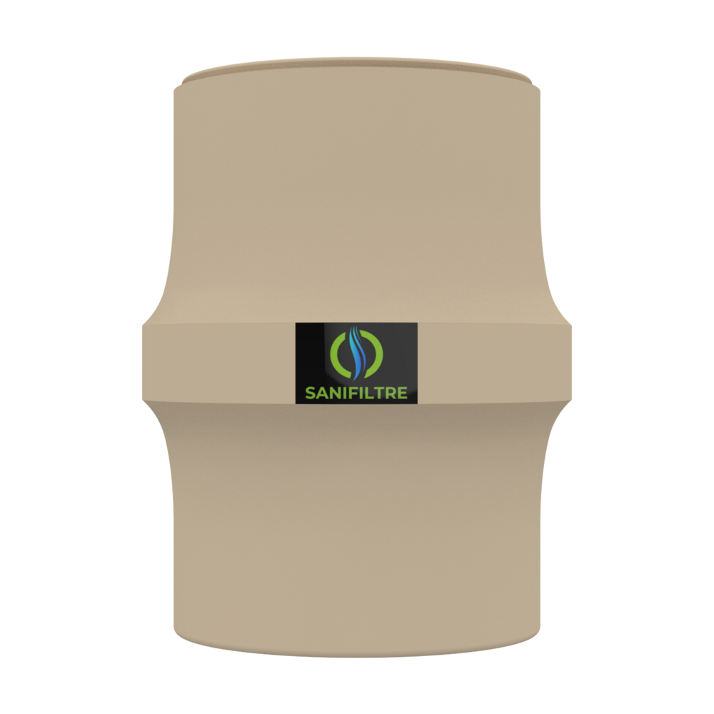 FILTRE ANTI-ODEURS AU CHARBON ACTIF POUR FOSSE SEPTIQUE , TOUTES EAUX , Ø 100 MM , COLORIS GRIS