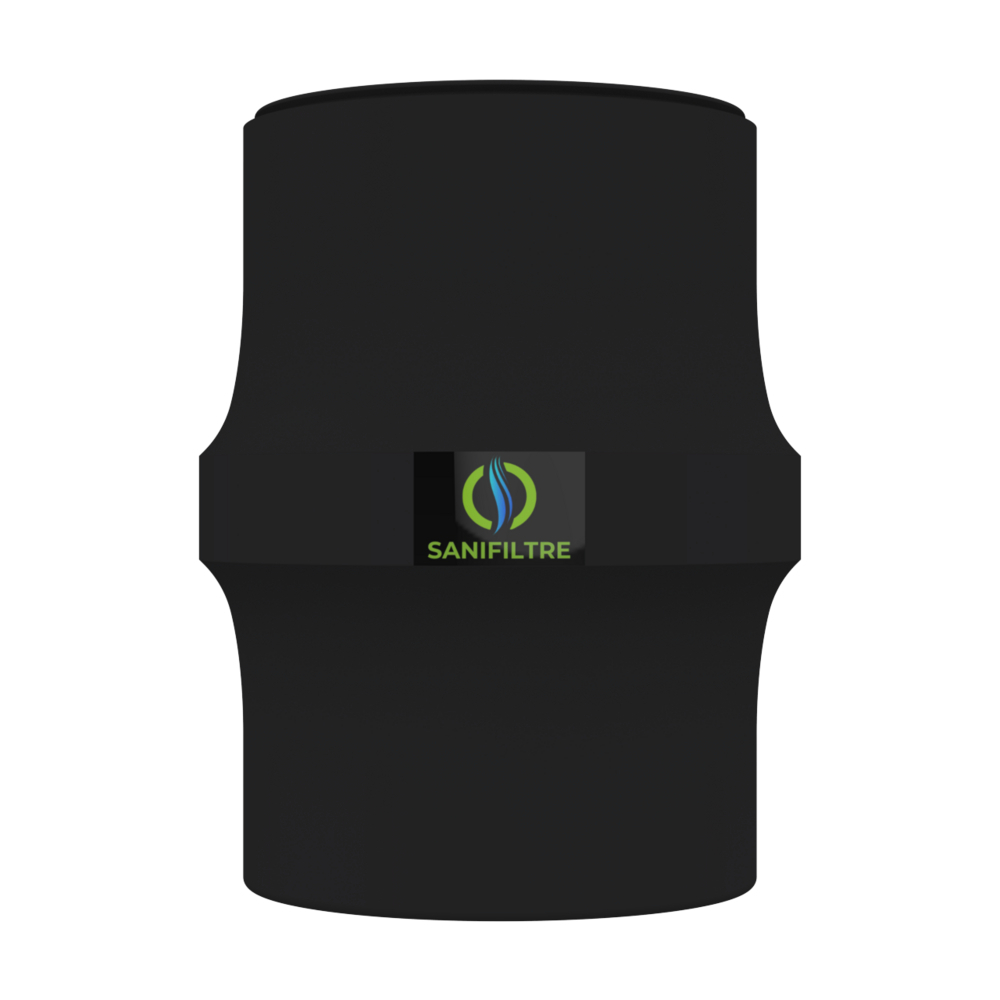 FILTRE ANTI-ODEURS AU CHARBON ACTIF POUR FOSSE SEPTIQUE , TOUTES EAUX , Ø 100 MM , COLORIS GRIS