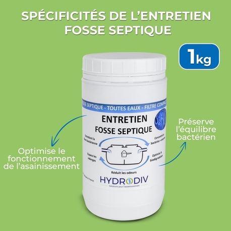 ENTRETIEN 7 MOIS POUR FOSSE SEPTIQUE , AUX BACTERIES ET ENZYMES