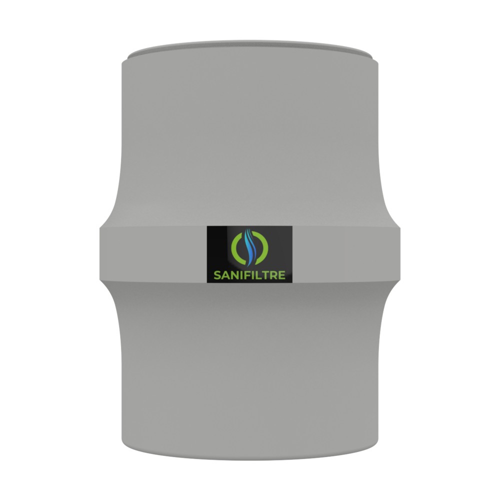 FILTRE ANTI-ODEURS AU CHARBON ACTIF POUR FOSSE SEPTIQUE , TOUTES EAUX , Ø 100 MM , COLORIS GRIS