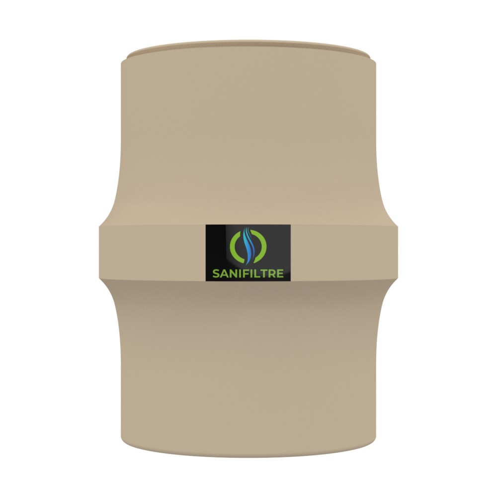 FILTRE ANTI-ODEURS AU CHARBON ACTIF POUR FOSSE SEPTIQUE , TOUTES EAUX , Ø 100 MM , COLORIS GRIS