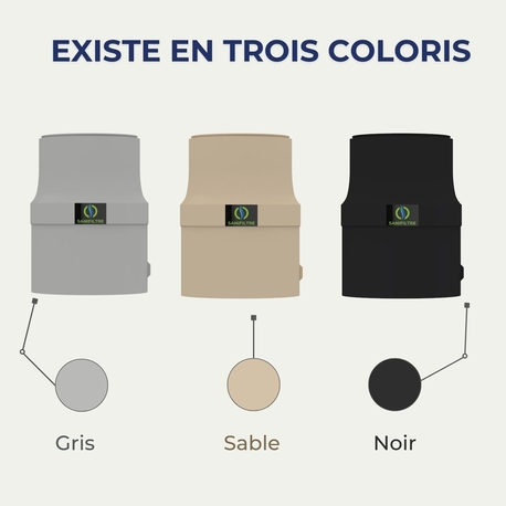 FILTRE ANTI-ODEURS AU CHARBON ACTIF POUR FOSSE SEPTIQUE + MANCHON GRIS