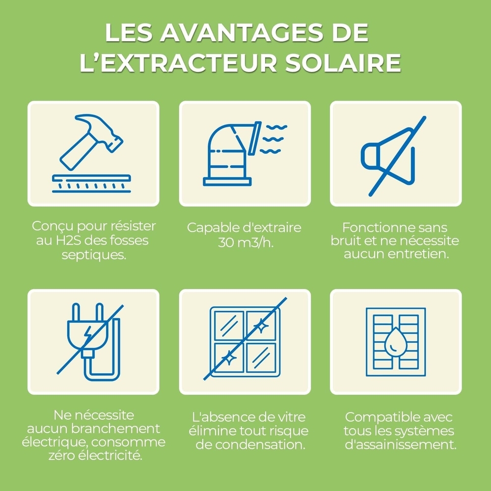 EXTRACTEUR SOLAIRE RECHARGEABLE POUR FOSSE SEPTIQUE