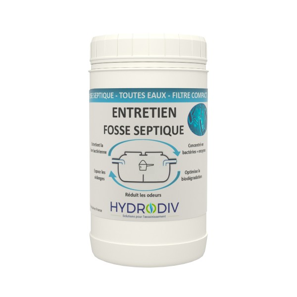 ENTRETIEN 7 MOIS POUR FOSSE SEPTIQUE , AUX BACTERIES ET ENZYMES vue de face