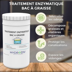 Points forts du TRAITEMENT BAC À GRAISSE , ASSAINISSEMENT : POUDRE AUX ENZYMES 1 KG