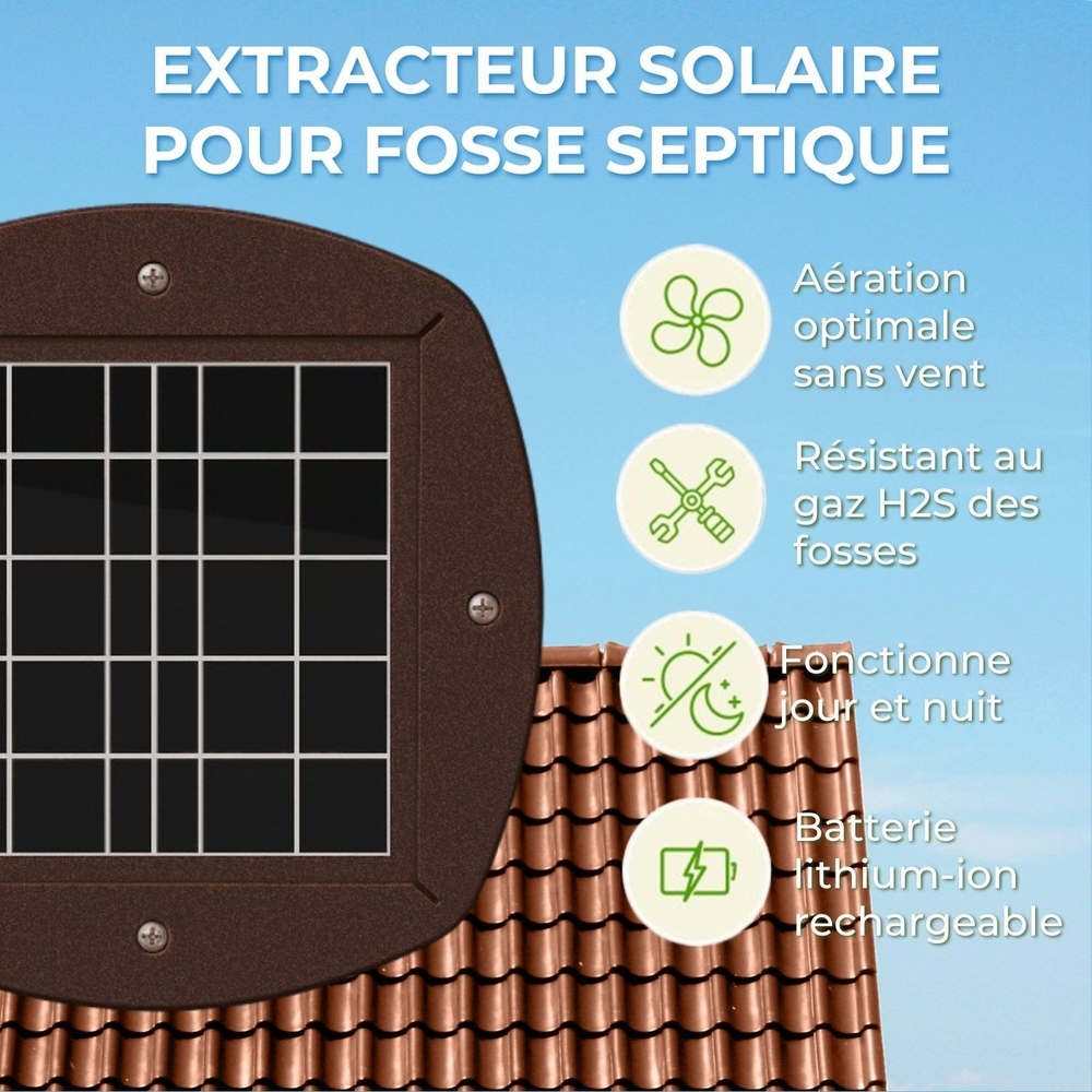 EXTRACTEUR SOLAIRE RECHARGEABLE POUR FOSSE SEPTIQUE